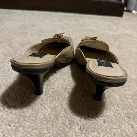 Tan leather kitten heel mules 5.5 - Picture 3 of 8